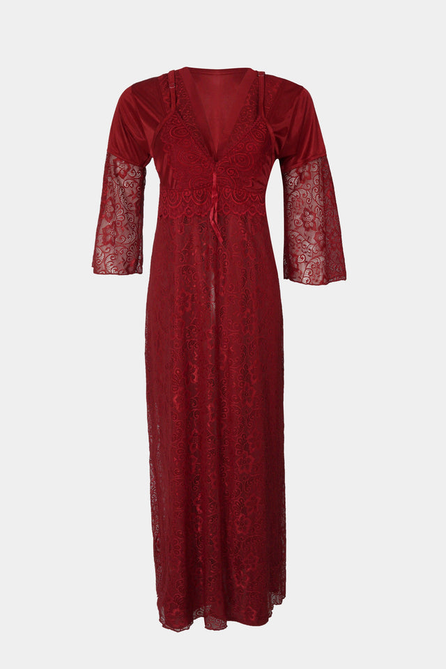 Elegant Red Lace Nightwear Set – Sensual & Comfortable