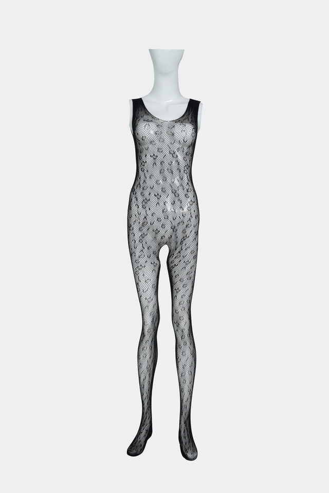Black Sleeveless Fishnet Bodystocking