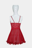 Red Lace Strappy Babydoll Lingerie Set