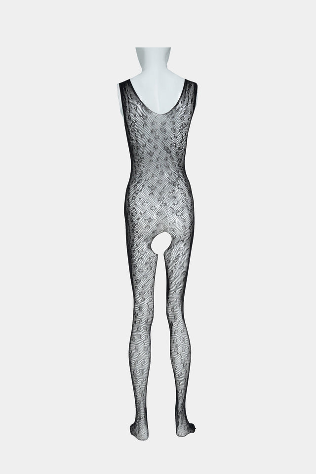 Black Sleeveless Fishnet Bodystocking