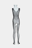 Black Sleeveless Fishnet Bodystocking