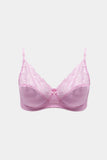 Elegant Lace & Satin Underwire Bra – Soft Pink