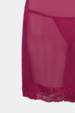 Seductive Lace & Mesh Babydoll Lingerie Set – Wine Red