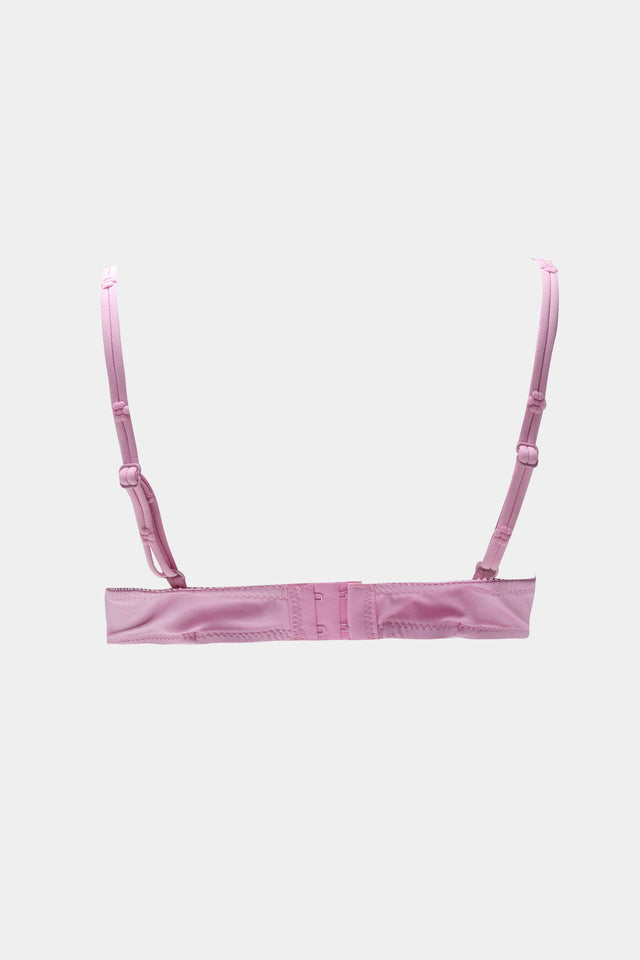Elegant Lace & Satin Underwire Bra – Soft Pink